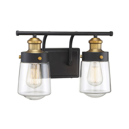 2 Light Bathroom Vanity Light, Black