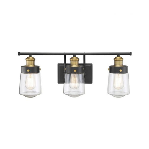 Savoy House Macauley 3Lt Bathroom Vanity Light, Black/Brass - 8-2069-3-51