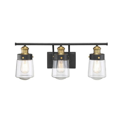 3 Light Bathroom Vanity Light, Black