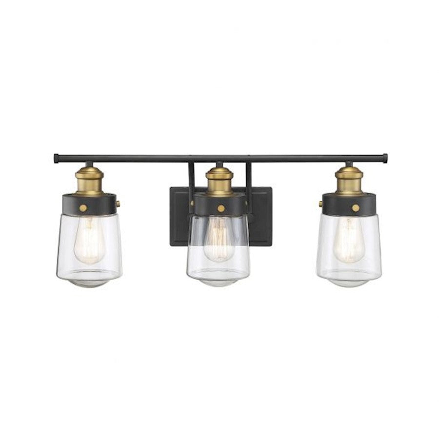 3 Light Bathroom Vanity Light, Black