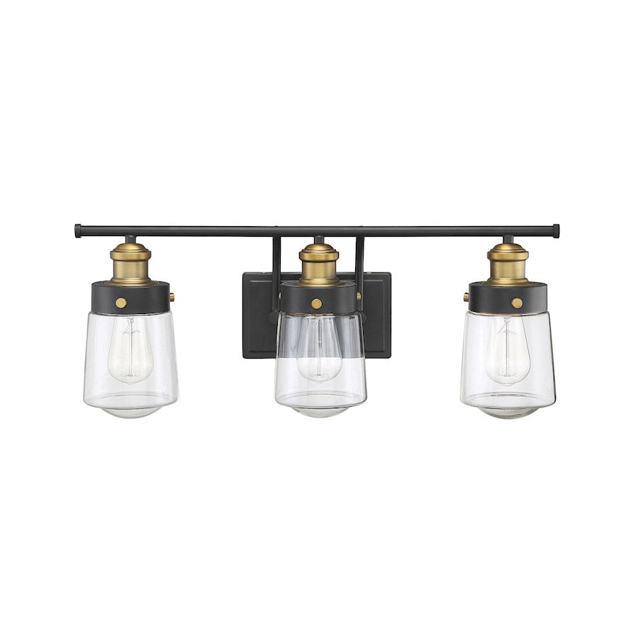 3 Light Bathroom Vanity Light, Black