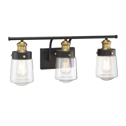 3 Light Bathroom Vanity Light, Black