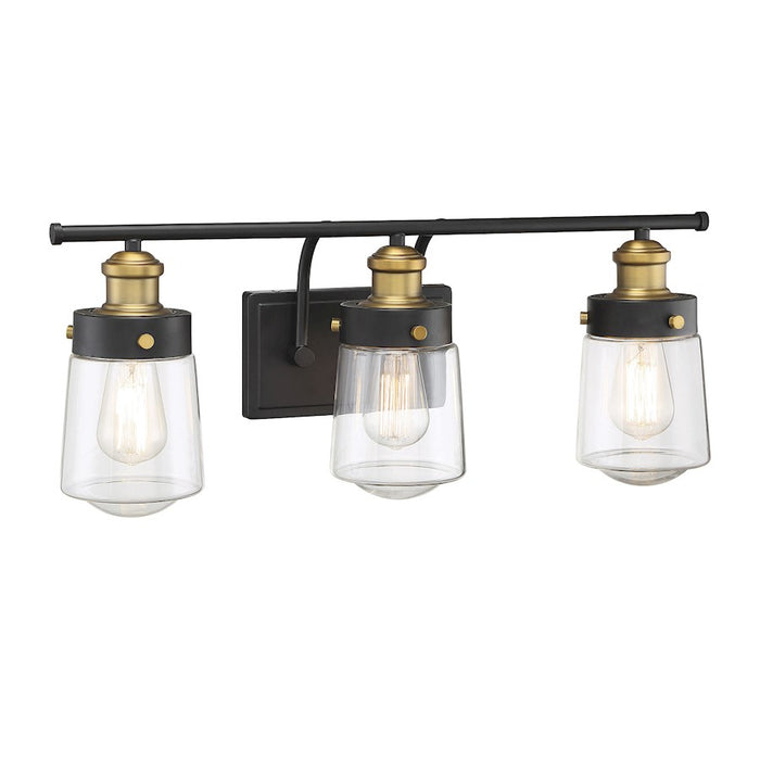 Savoy House Macauley 3Lt Bathroom Vanity Light, Black/Brass