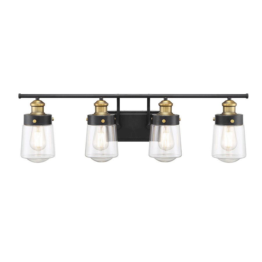 4 Light Bathroom Vanity Light, Black