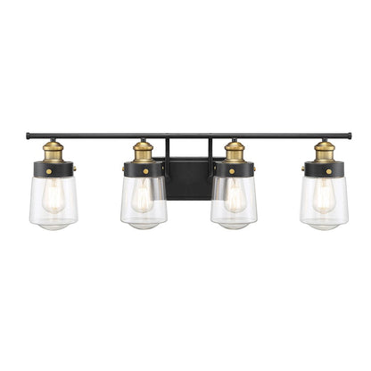 4 Light Bathroom Vanity Light, Black
