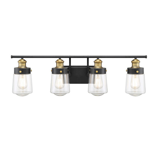 4 Light Bathroom Vanity Light, Black