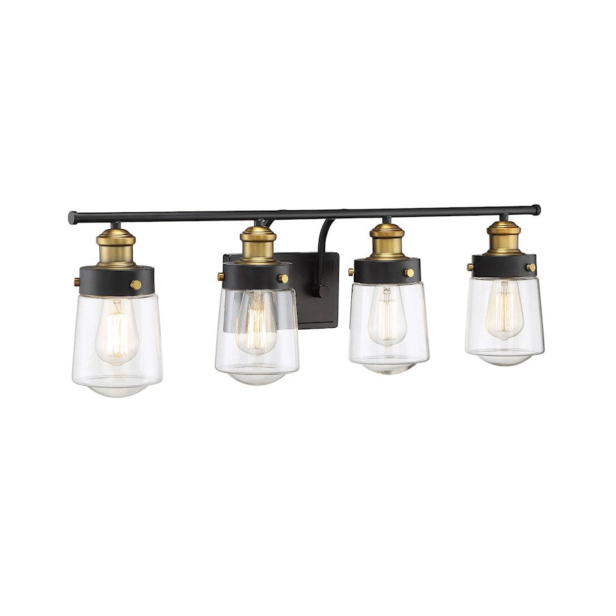 4 Light Bathroom Vanity Light, Black