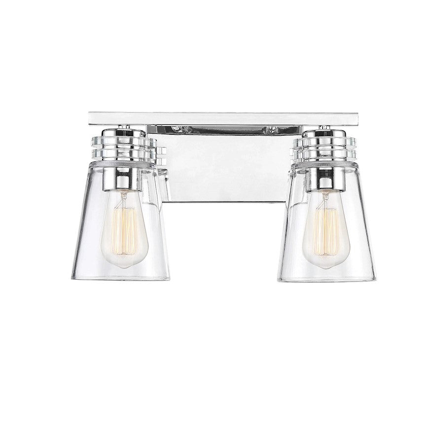 Savoy House Brannon 2Lt Bathroom Vanity Light, Nickel - 8-2148-2-109