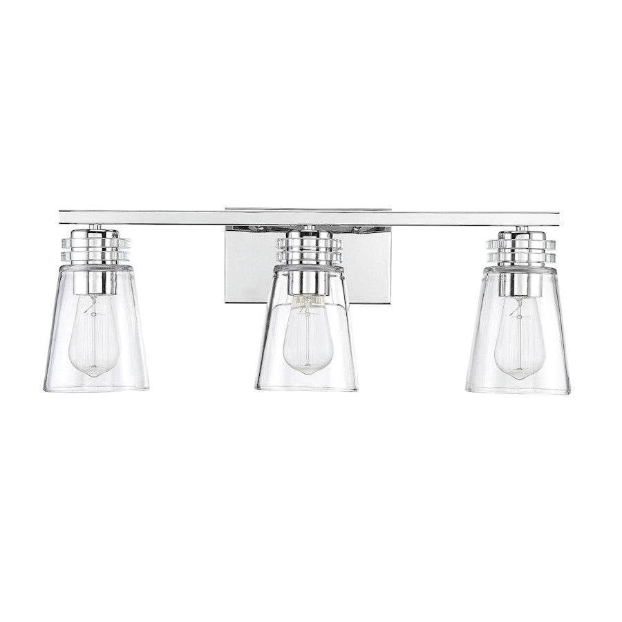 Brannon 3 Light Bathroom Vanity Light, Nickel