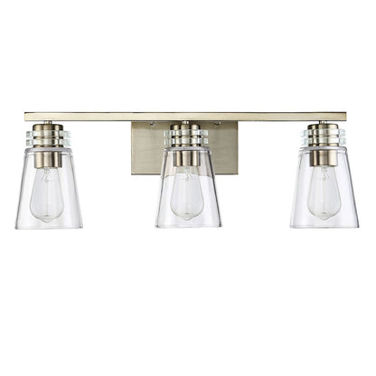 3 Light Bathroom Vanity Light, Noble Brass