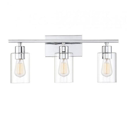 3 Light Bathroom Vanity Light, Polished Chrome