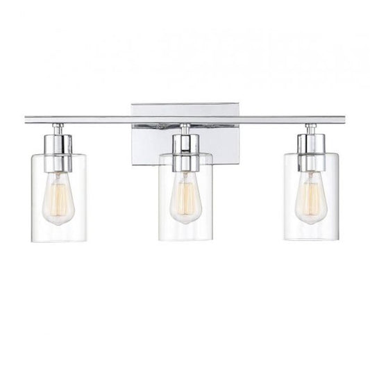 3 Light Bathroom Vanity Light, Polished Chrome