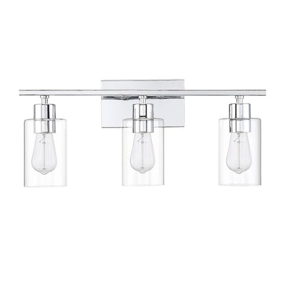 3 Light Bathroom Vanity Light, Polished Chrome