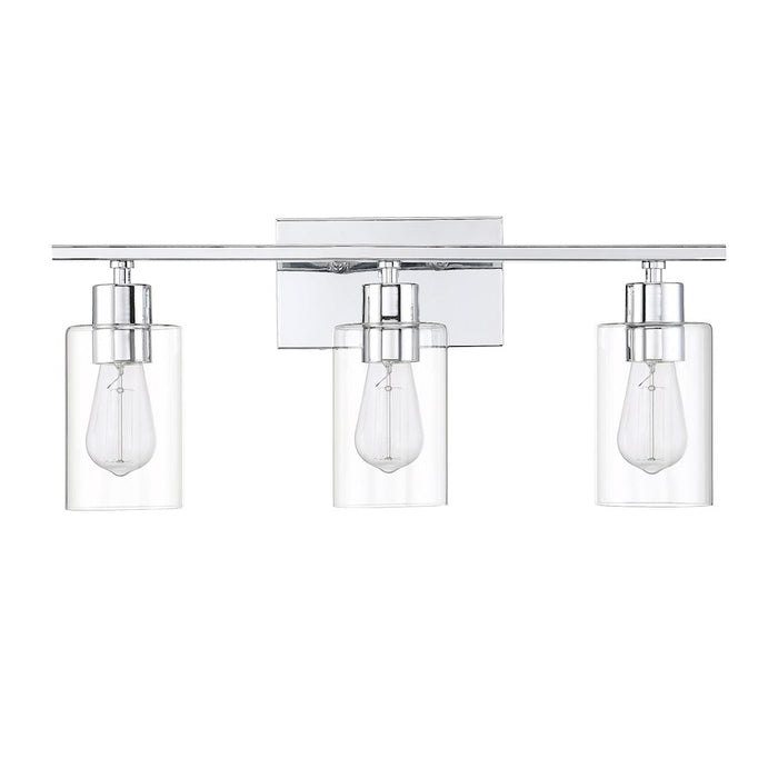 Savoy House Lambert 3-Light Bathroom Vanity Light, Polished Chrome