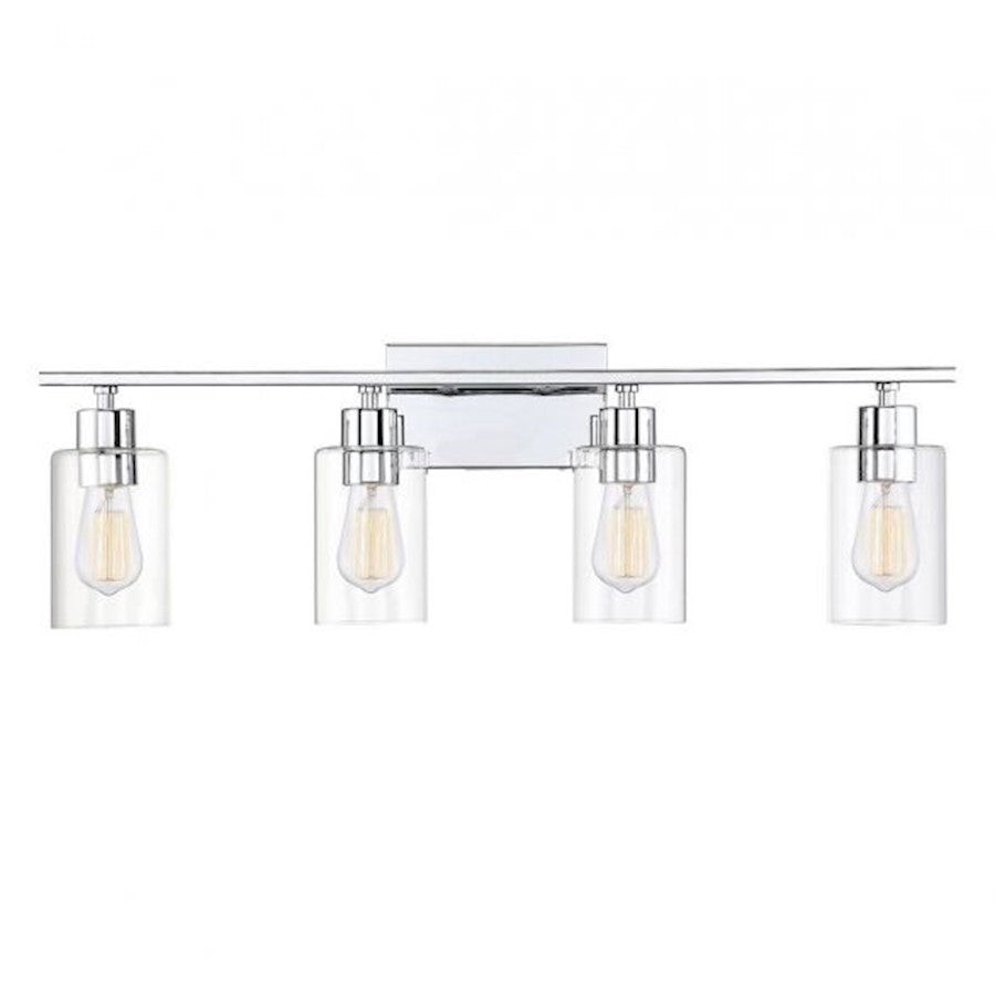 4 Light Bathroom Vanity Light, Polished Chrome