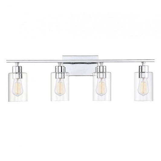 4 Light Bathroom Vanity Light, Polished Chrome