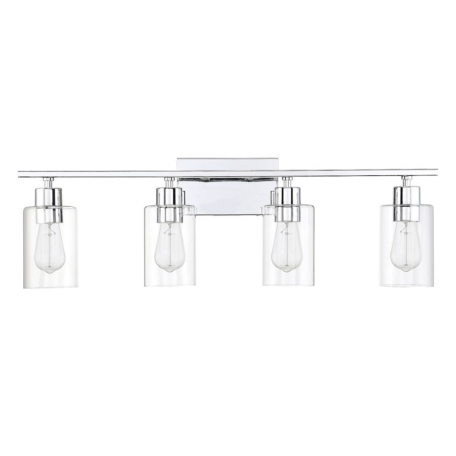 4 Light Bathroom Vanity Light, Polished Chrome