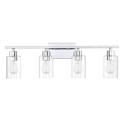 4 Light Bathroom Vanity Light, Polished Chrome