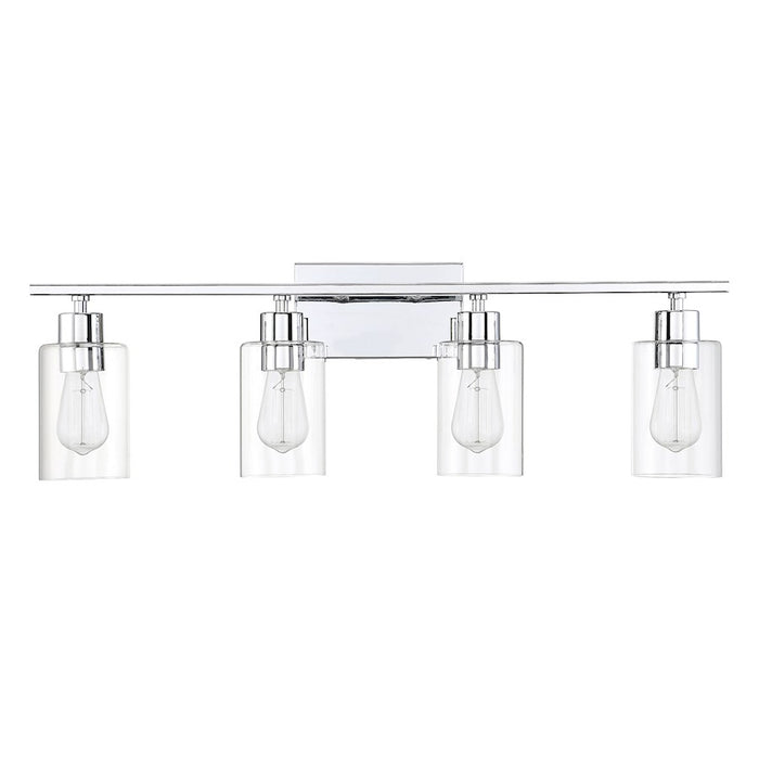 Savoy House Lambert 4-Light Bathroom Vanity Light, Polished Chrome