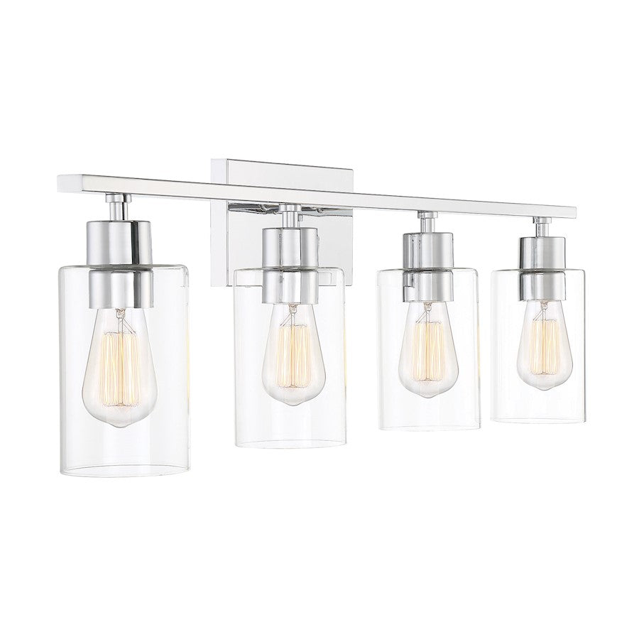 4 Light Bathroom Vanity Light, Polished Chrome