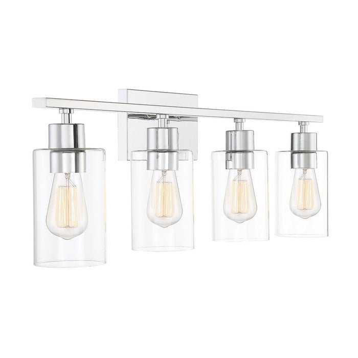 Savoy House Lambert 4-Light Bathroom Vanity Light, Polished Chrome