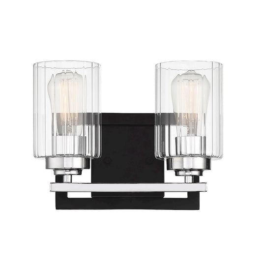 2 Light Bathroom Vanity Light, Black