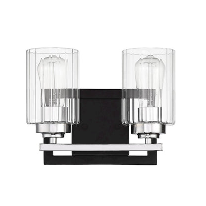 2 Light Bathroom Vanity Light, Black