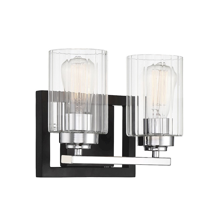 2 Light Bathroom Vanity Light, Black