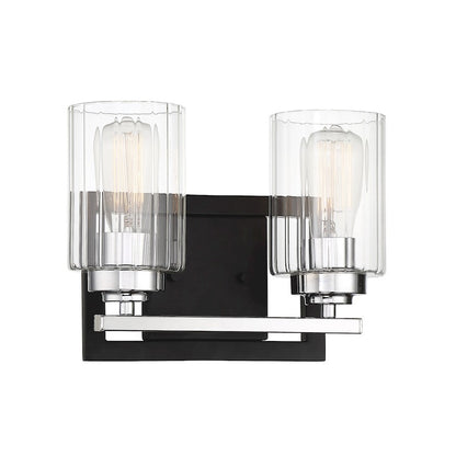 2 Light Bathroom Vanity Light, Black