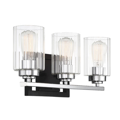 3 Light Bathroom Vanity Light, Black