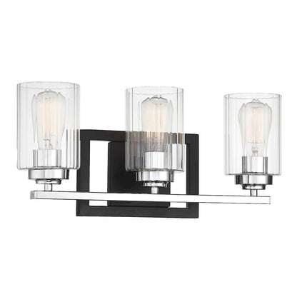 3 Light Bathroom Vanity Light, Black