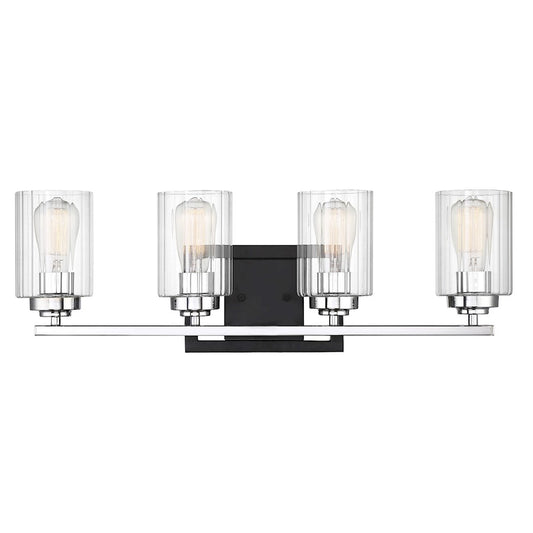 4 Light Bathroom Vanity Light, Black