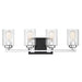 Savoy House Redmond 4Lt Bathroom Vanity Light, Black/ Chrome - 8-2154-4-67