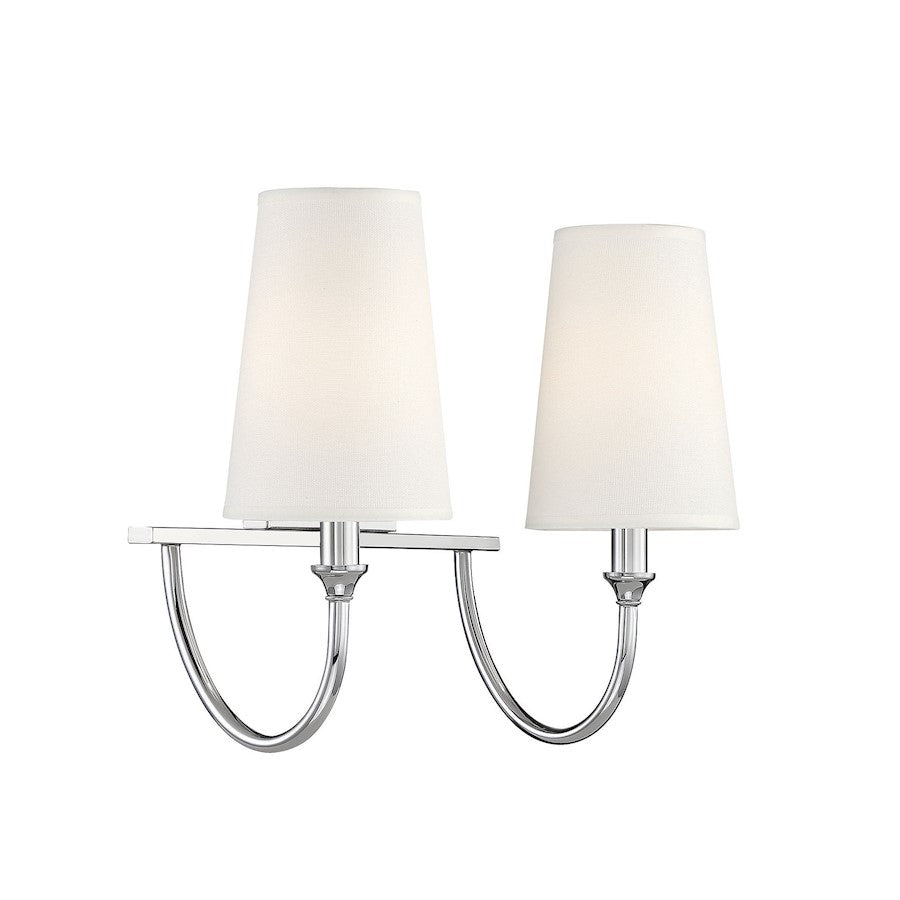 2 Light Bathroom Vanity Light, Nickel