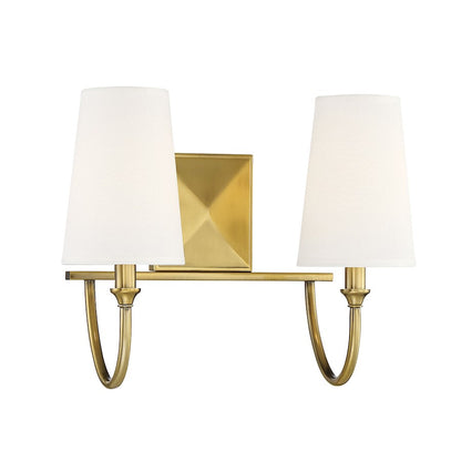 Cameron 2-Light Bathroom Vanity Light, Warm Brass