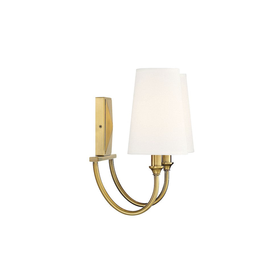 2 Light Bathroom Vanity Light, Warm Brass