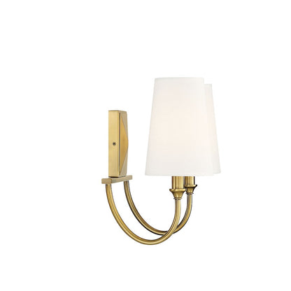 2 Light Bathroom Vanity Light, Warm Brass