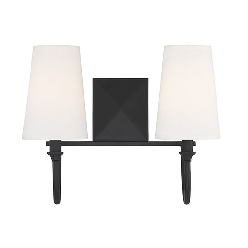 Savoy House Cameron 2-Light Bathroom Vanity Light, Matte Black - 8-2542-2-89