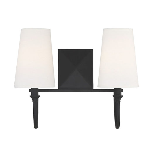 2 Light Bathroom Vanity Light, Matte Black