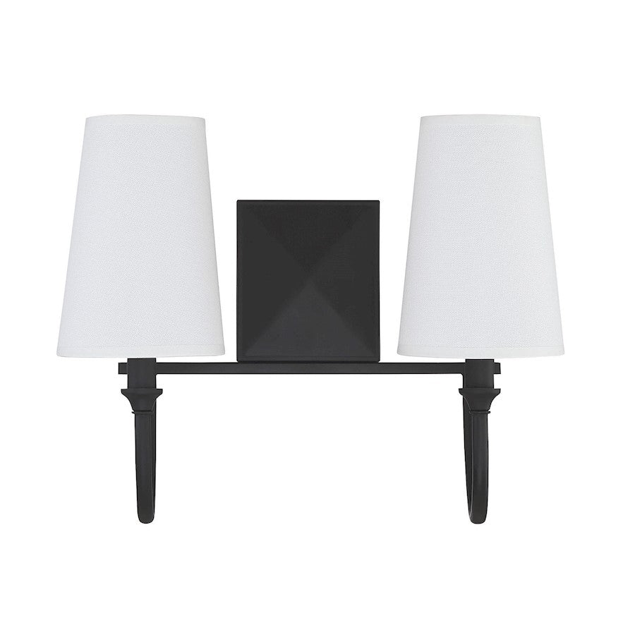 Cameron 2-Light Bathroom Vanity Light, Matte Black