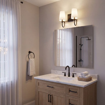 2 Light Bathroom Vanity Light, Matte Black