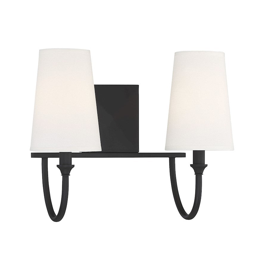 Cameron 2-Light Bathroom Vanity Light, Matte Black