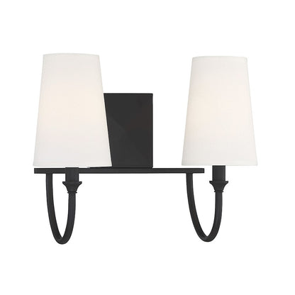 2 Light Bathroom Vanity Light, Matte Black