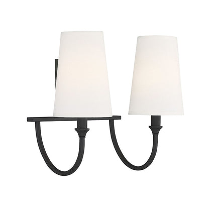 2 Light Bathroom Vanity Light, Matte Black