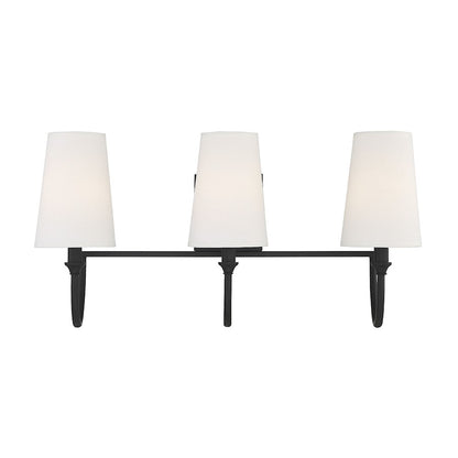 3 Light Bathroom Vanity Light, Matte Black