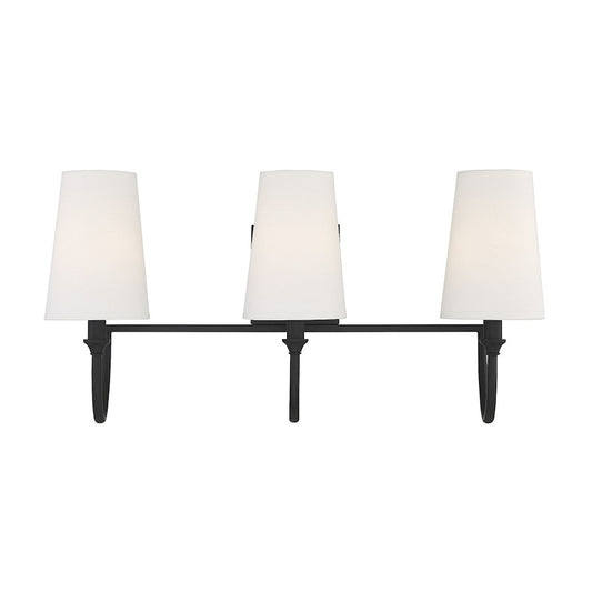 3 Light Bathroom Vanity Light, Matte Black