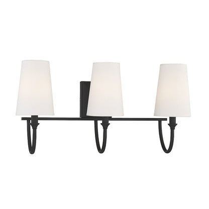 3 Light Bathroom Vanity Light, Matte Black