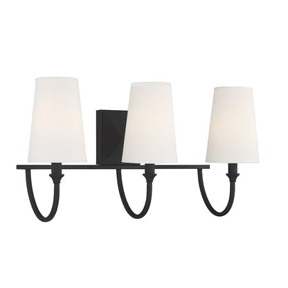 3 Light Bathroom Vanity Light, Matte Black