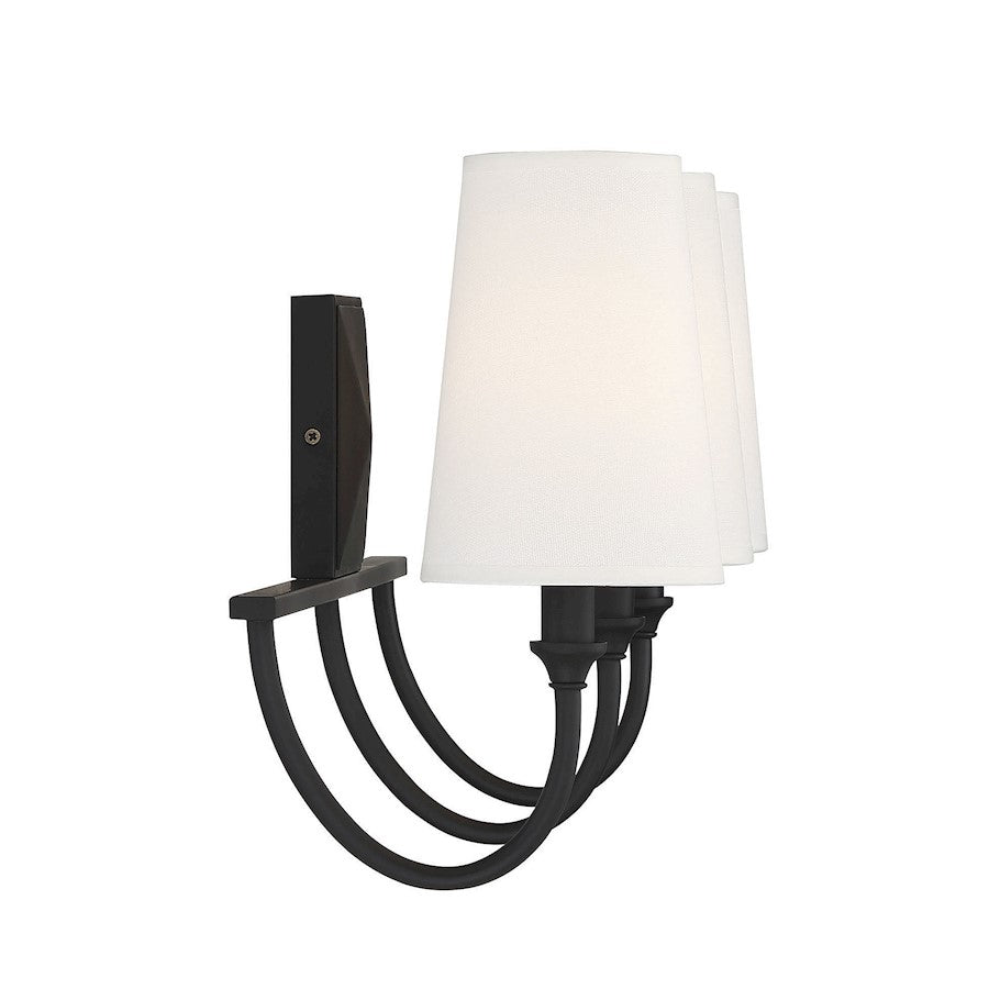 3 Light Bathroom Vanity Light, Matte Black