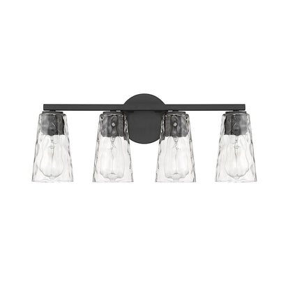 4 Light Bathroom Vanity Light, Matte Black